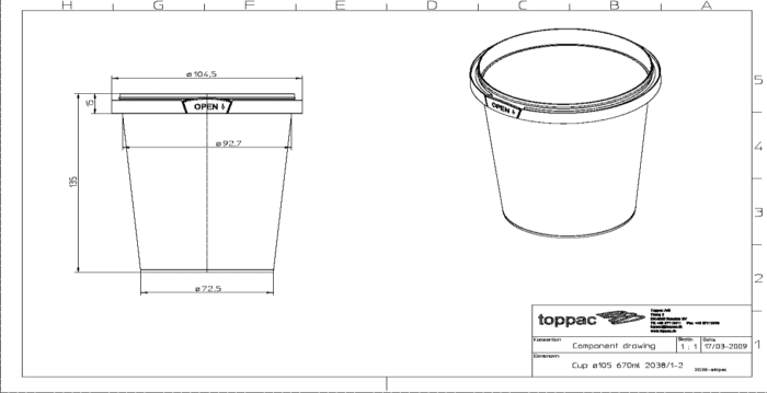 A drawing of a bucket with the lid up.