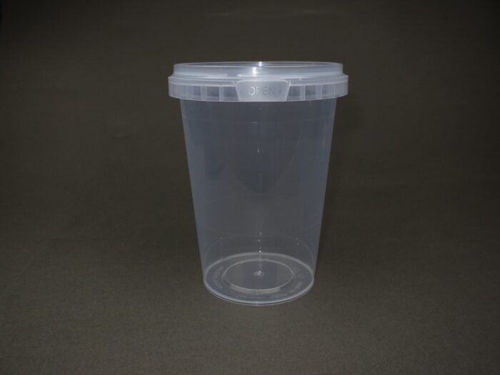 A plastic cup with a lid on it.