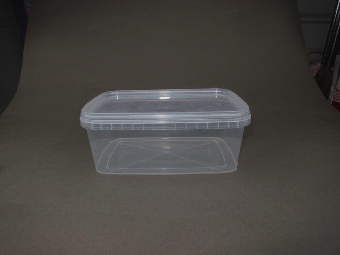 A plastic container with a lid on it.