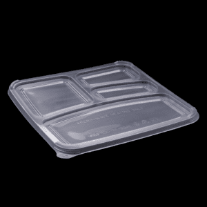 A plastic container with four compartments on it.