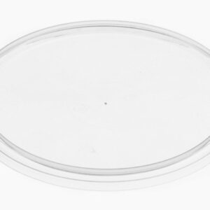 A clear plastic lid is shown on a white background.