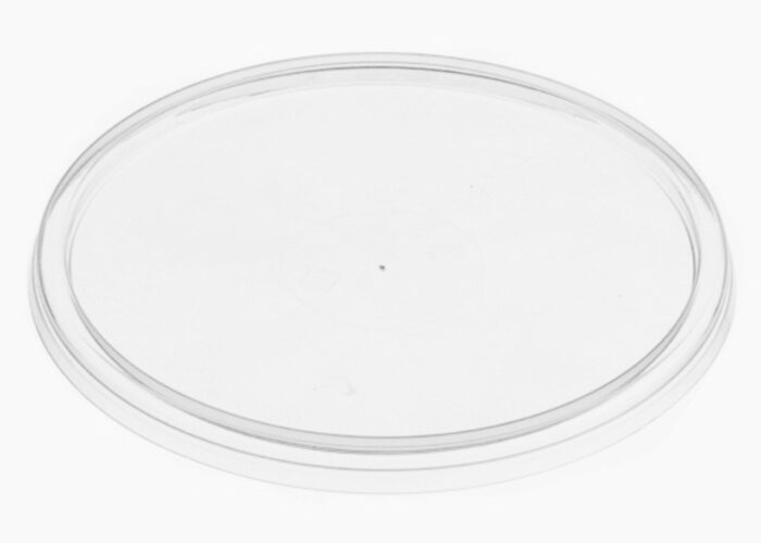 A clear plastic lid is shown on a white background.