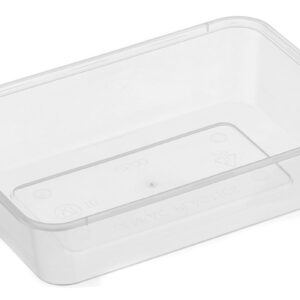 A plastic container with a lid on top of it.