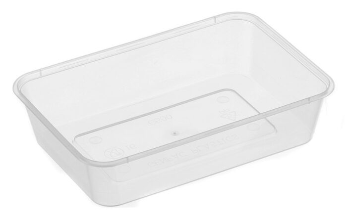 A plastic container with a lid on top of it.