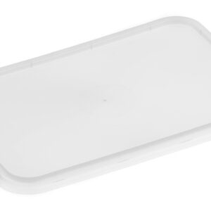 A white plastic container with a lid.